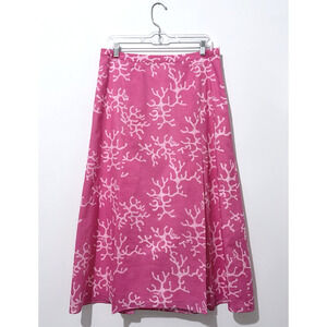 Lilly Pulitzer Catalina Womens Skirt 10 Cotton Pink White Zip Lining Lightweight